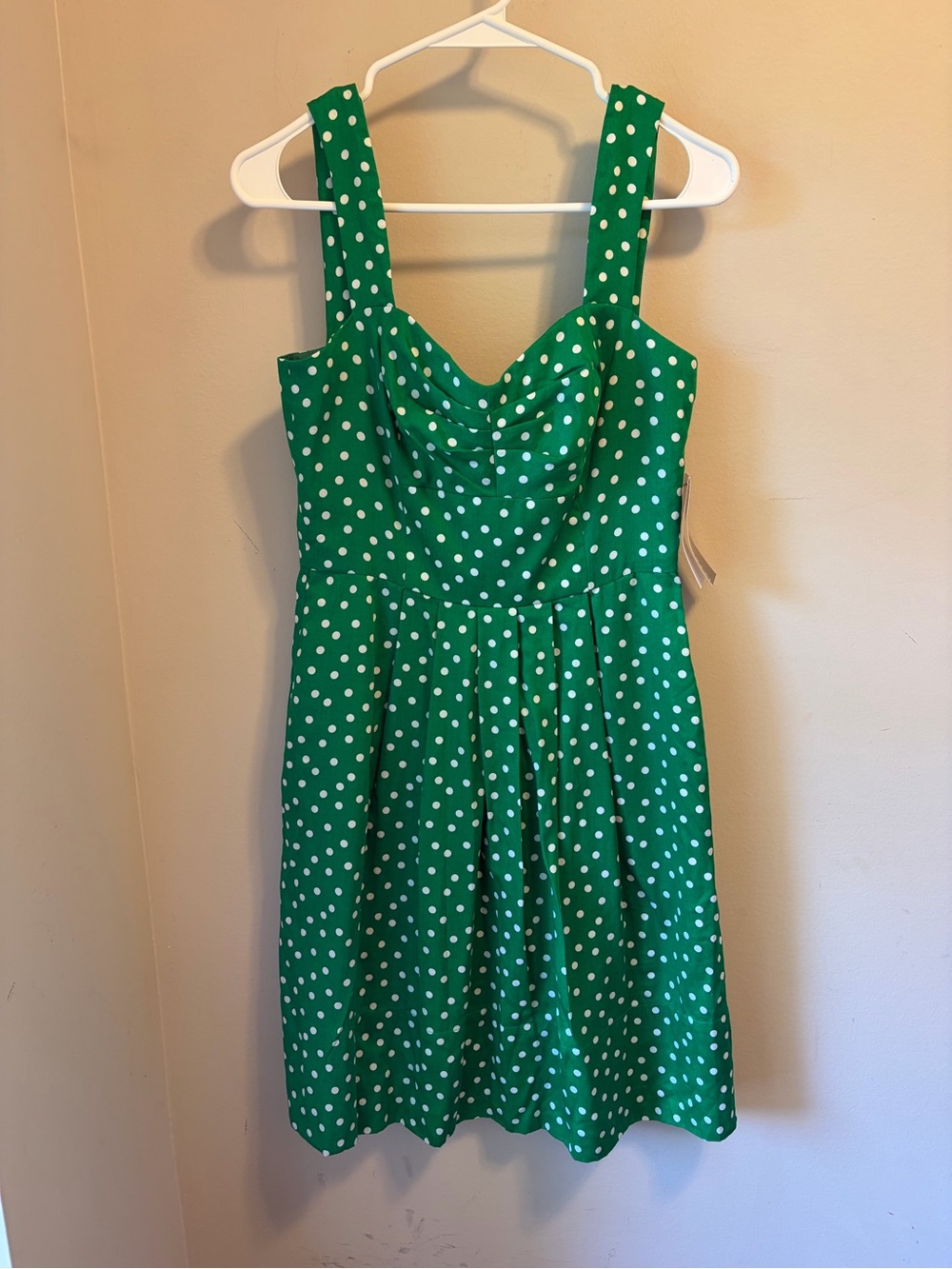 Donna Ricco Womens 4 Green White Polka Dot Fit Flare Retro Pinup Dress NWT